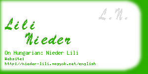 lili nieder business card